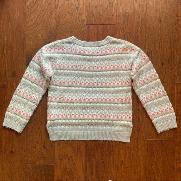 🌈 OshKosh B’Gosh Girls Cozy Fair Isle Sweater - Size 6 Girls - Picture 2 of 6
